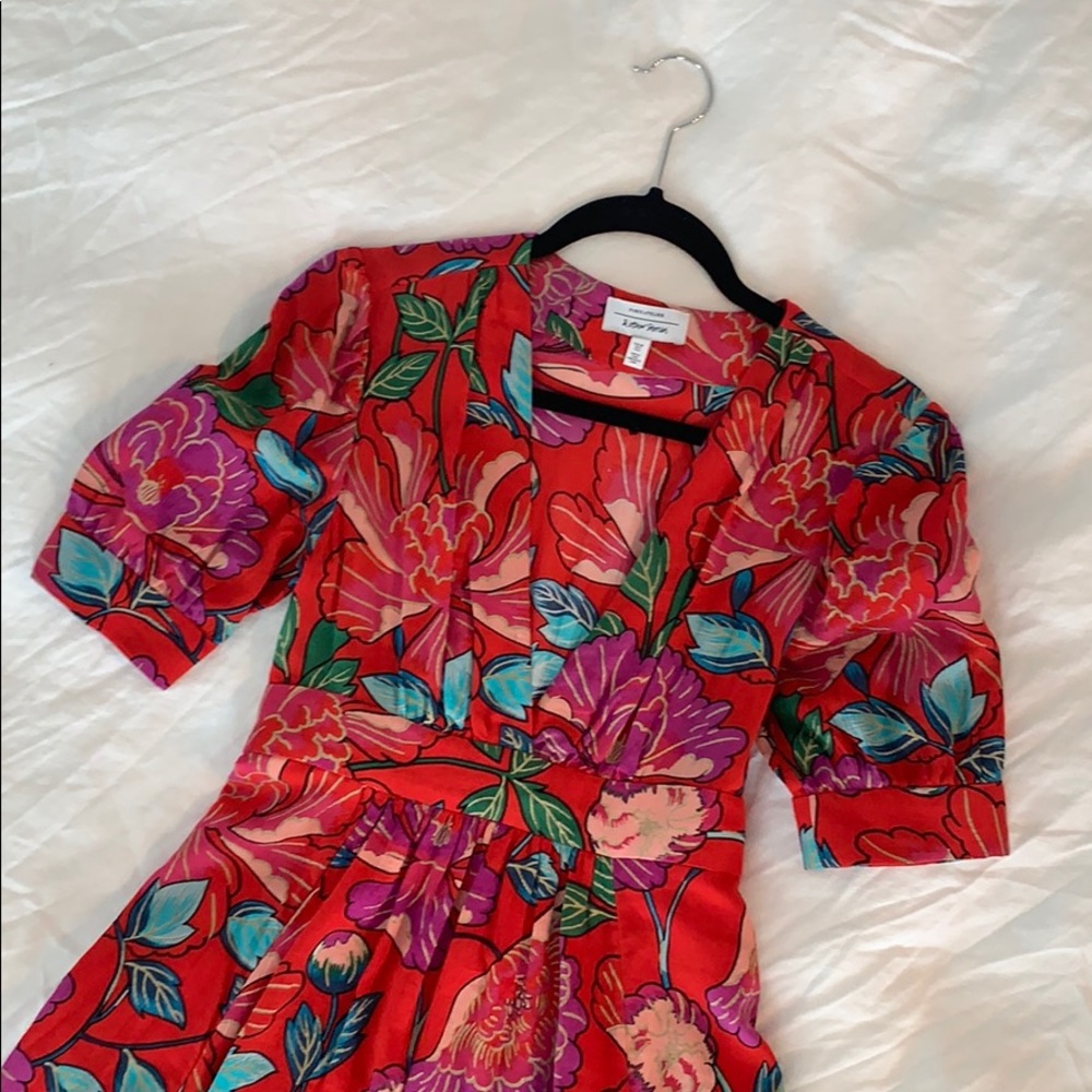 & Other Stories deep v floral maxi dress size 6